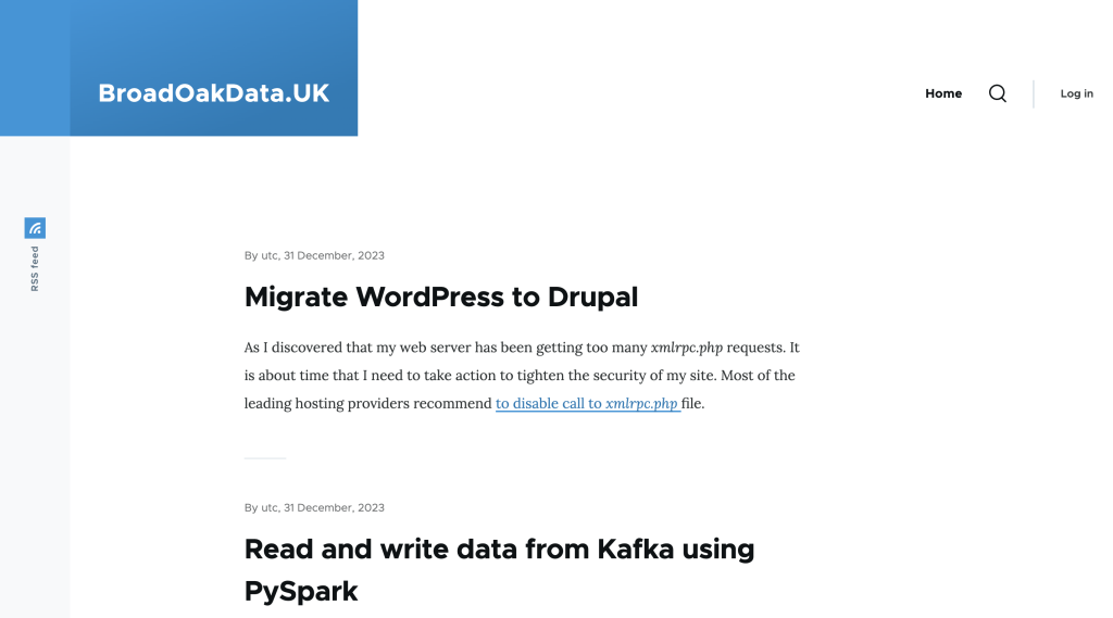 broadoakdata.uk contents migrated to a drupla site