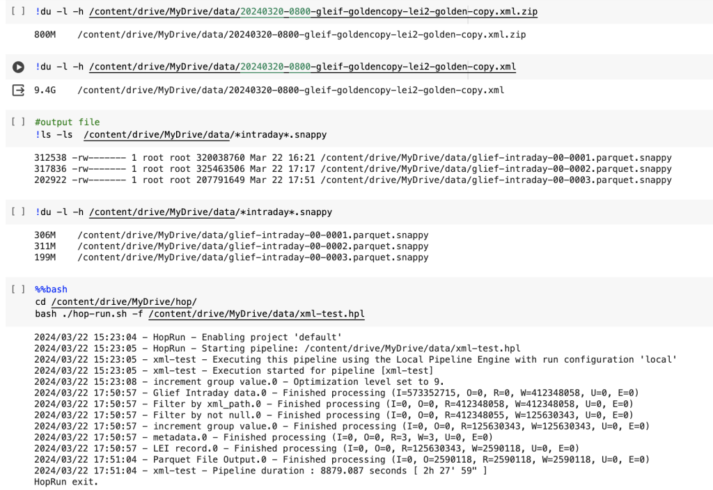 Hop processing large XML file - took 2 hours 28 minutes!